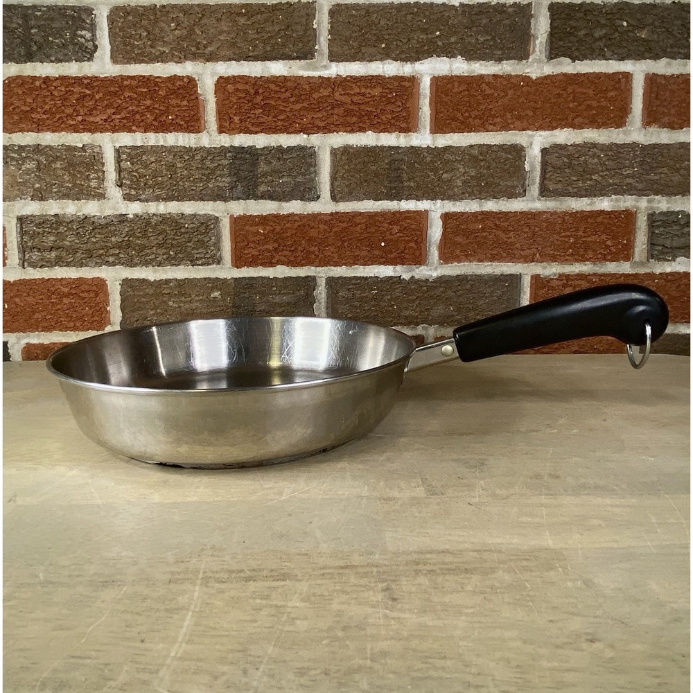 REVERE WARE 23 CM 9" Stainless Steel Skillet Clad Bottom #2059 Korea Vintage